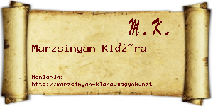 Marzsinyan Klára névjegykártya